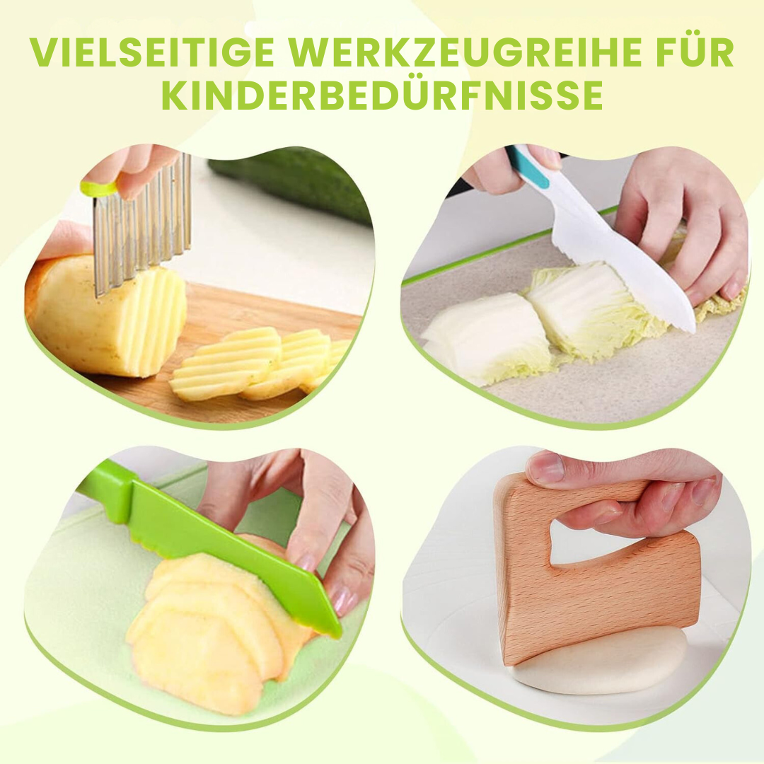 JuniorKoch™ - Schneidebrett-Set für Kinder inkl. 1x Kochschürze