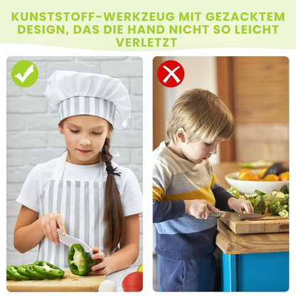 JuniorKoch™ - Schneidebrett-Set für Kinder inkl. 1x Kochschürze