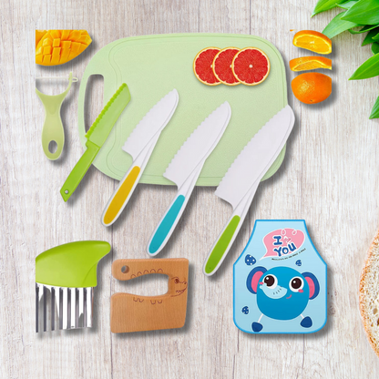 JuniorKoch™ - Schneidebrett-Set für Kinder inkl. 1x Kochschürze